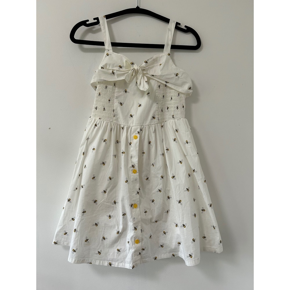 American Girl Blaire Garden Bee Dress Kids Girls Size 14 White Cottagecore